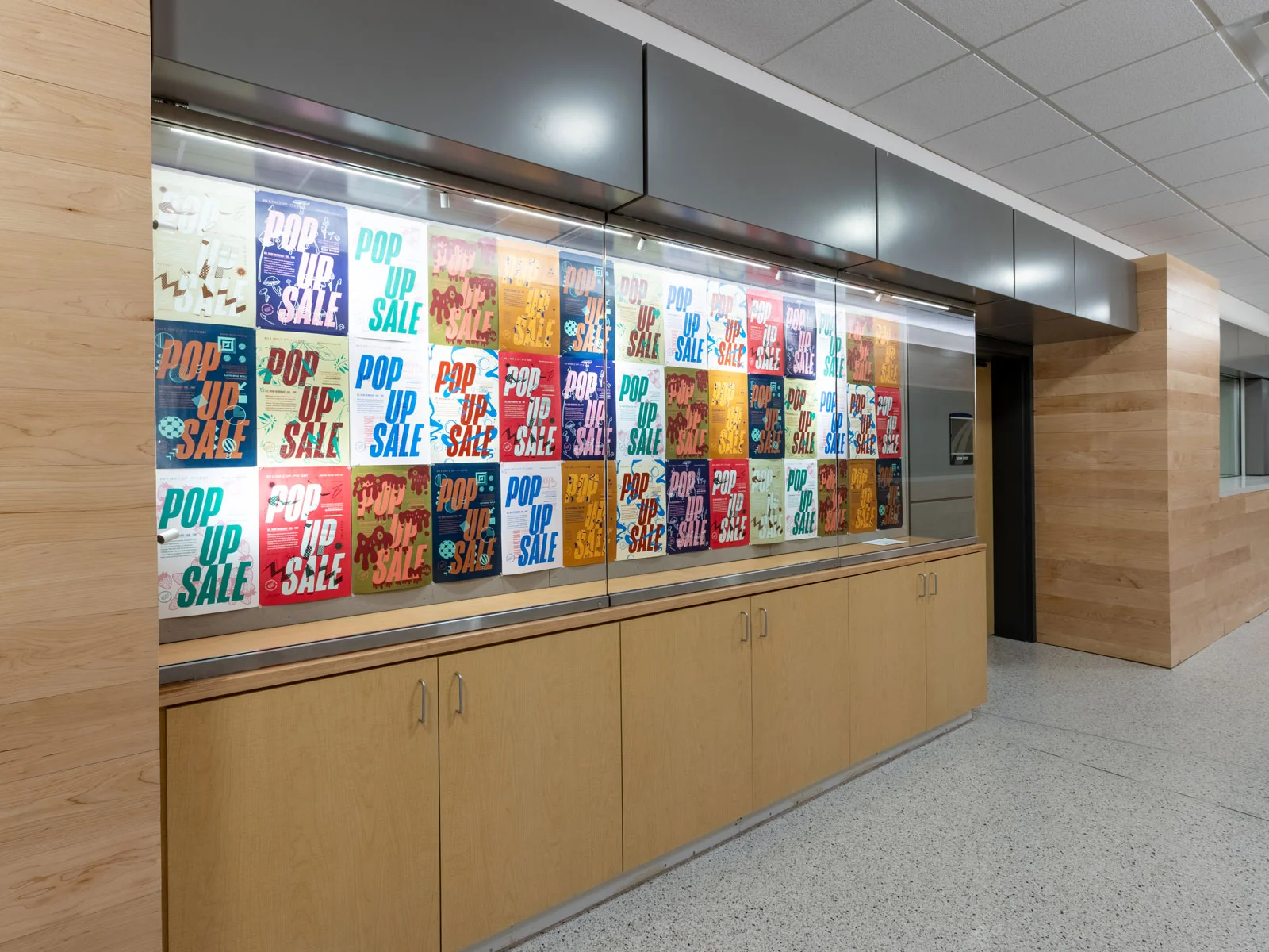 Madison College Print Shop hallway with space for art