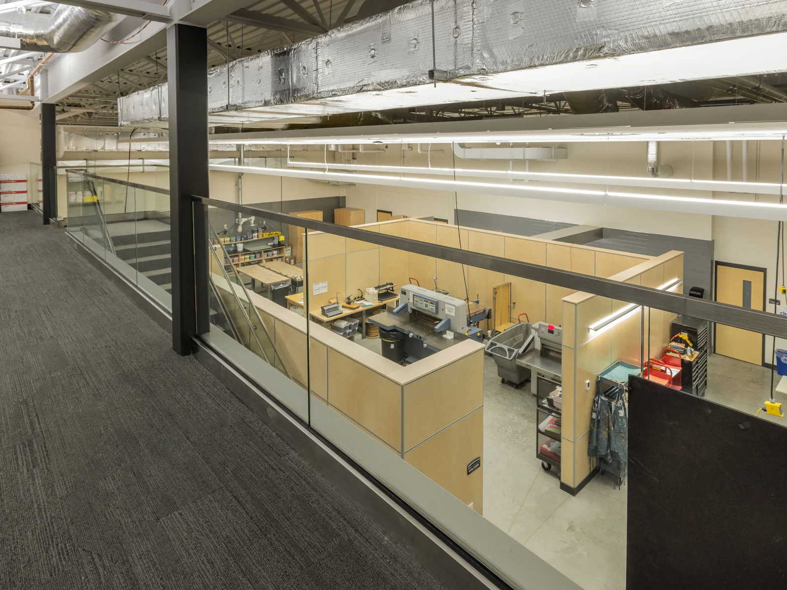 Madison College Print Shop view from second level